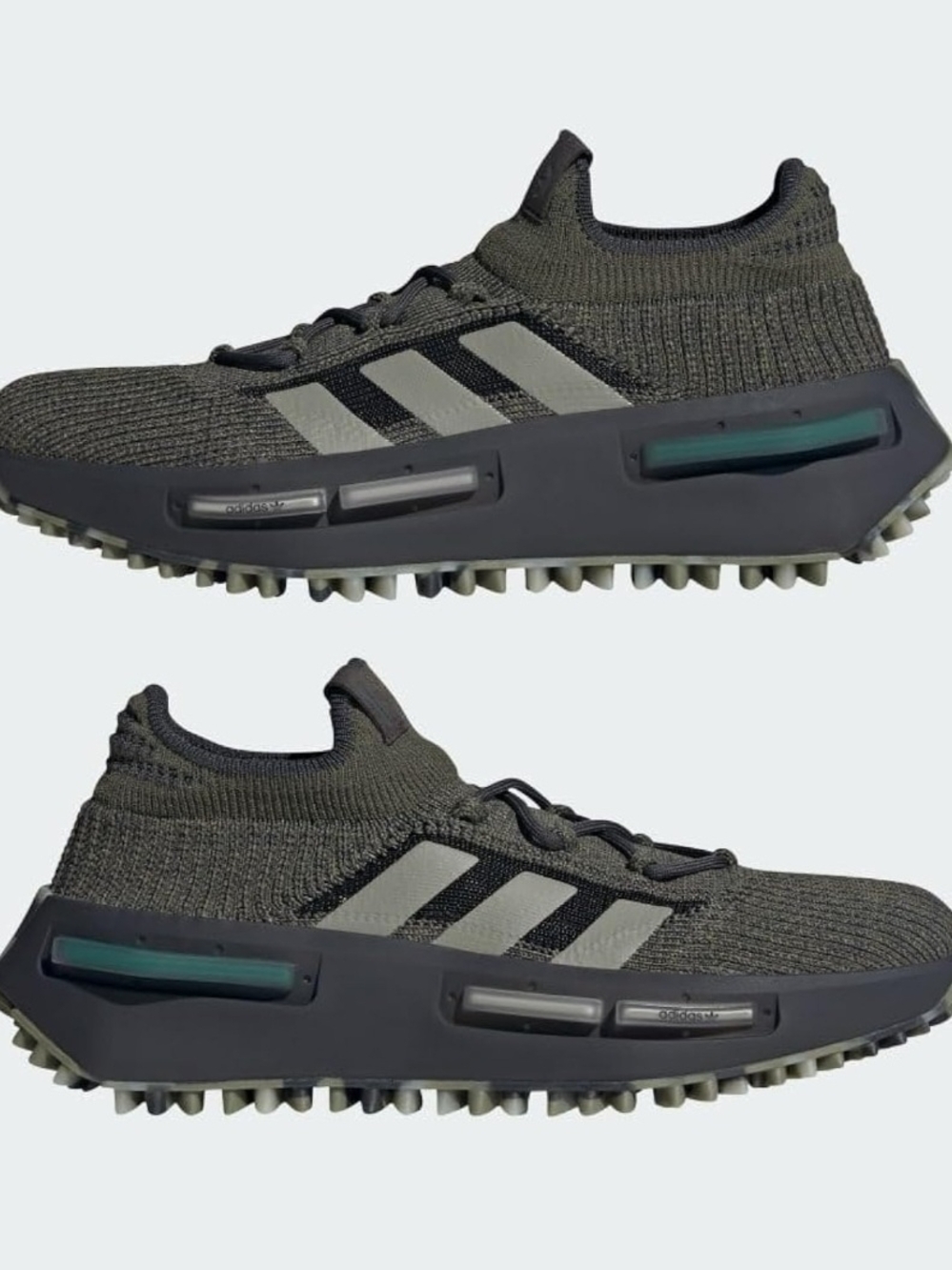 Adidas Mens NMD S1 Lace Up Sneakers Shoes Casual - Green, Grey -